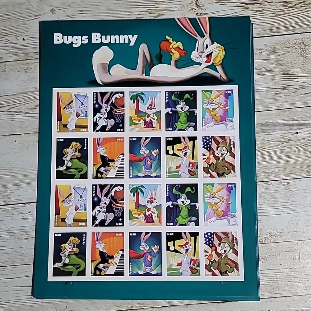 100‎ Bugs Bunny 80th Bday 2020 Forever Postage Stamps USPS Mail Warner Brothers